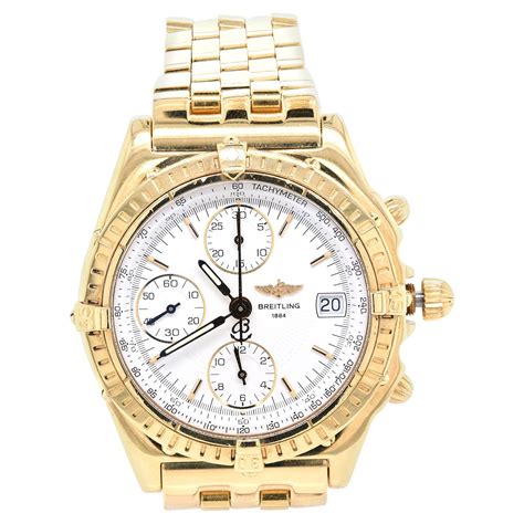 18 karat yellow gold breitling watch|BREITLING Stainless Steel 18K Yellow Gold 44mm Chronomat .